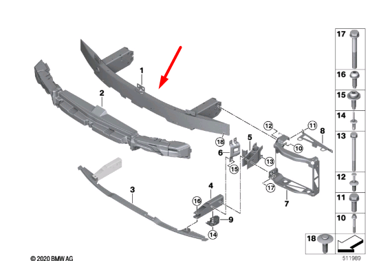 new bmw m4 g82 front reinforcement impact bar 8071640 51118071640 original