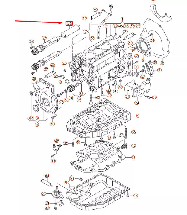NEW AUDI A3 8P BALANCE SHAFT TUBE 06H103199K ORIGINAL