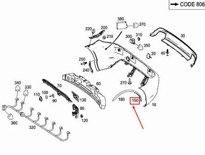 NEW MERCEDES-BENZ SLK R172 REAR RIGHT WHEEL ARCH COVER A1726901830 ORIGINAL