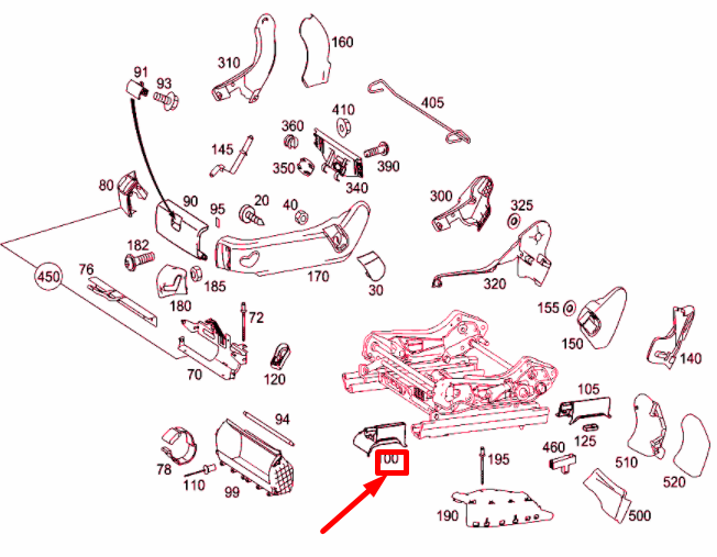 NEW MB E W211 FRONT LEFT SEAT INSIDE FRONT TRACK COVER A21191925209051 ORIGINAL