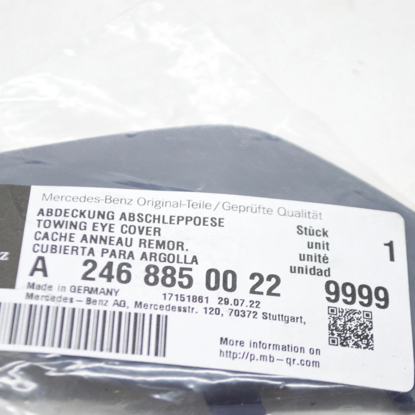 NEW MB B W246 FRONT BUMPER TOW HOOK COVER CAP A2468850022 9999