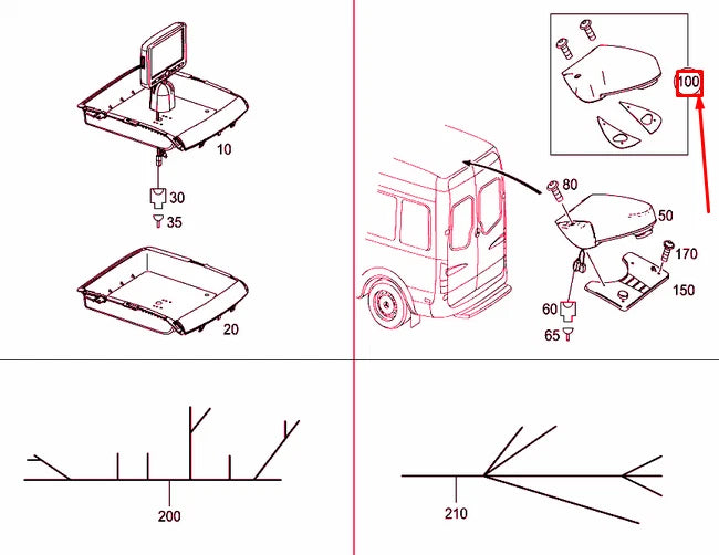 NEW MERCEDES-BENZ SPRINTER 906 REAR VIEW MIRROR COVER A0008267524