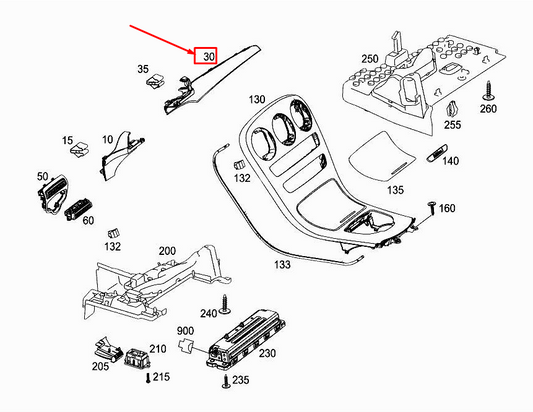 new mercedes-benz glc x253 left dashboard trim strip rhd a2536809700 original