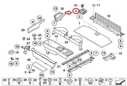 NEW BMW 5 E61 X5 FLOOR CARPET TRUNK HANDLE BLACK 51476958161 ORIGINAL