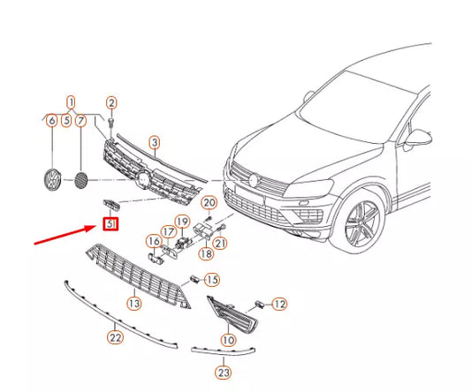 NEW VW TOUAREG 7P FRONT RADIATOR GRILLE INSCRIPTION 7P6853948CFXC