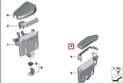 NEW BMW 5 G30 ENGINE CONTROL MODULE COVER 12908611740 ORIGINAL