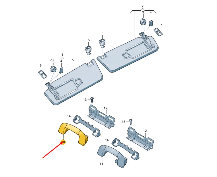 NEW VW TOURAN 5T FRONT ROOF GRAB HANDLE 5G9857607CY20