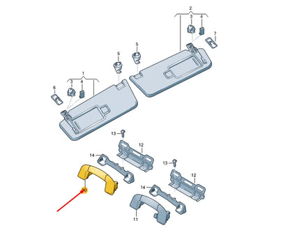 NEW VW TOURAN 5T FRONT ROOF GRAB HANDLE 5G9857607CY20