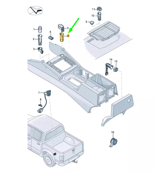 NEW VOLKSWAGEN AMAROK CENTRE CONSOLE POWER OUTLET TRIM SOCKET 1K0919309 ORIGINAL