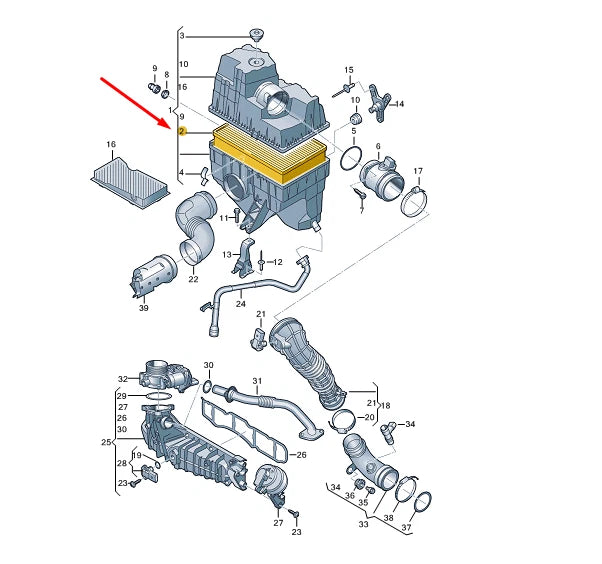 NEW VOLKSWAGEN TRANSPORTER T6 AIR FILTER ELEMENT 7E0129620 ORIGINAL