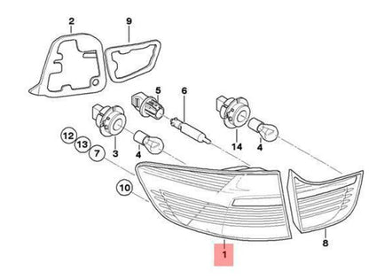 NEW BMW X6 E71 REAR RIGHT TAILLIGHT 63217295004 7295004 ORIGINAL
