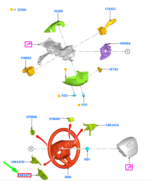 new ford grand c-max mk2 steering wheel left control switch 1872801 original