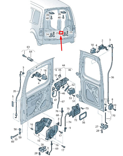 NEW VW CADDY 2K MK3 REAR WING DOOR LOWER STRIKER PLATE 2K0827512C