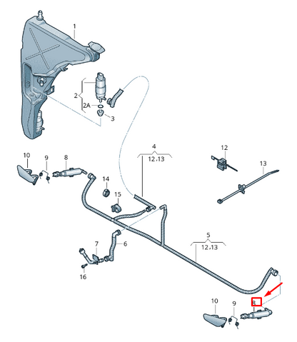 new audi a8 4h front left headlight washer jet nozzle 4h0955101a original