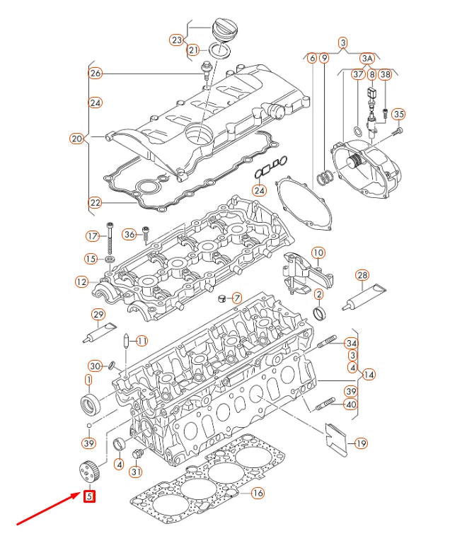 NEW AUDI A1 MK1 CAMSHAFT END CAP 06B103113C ORIGINAL