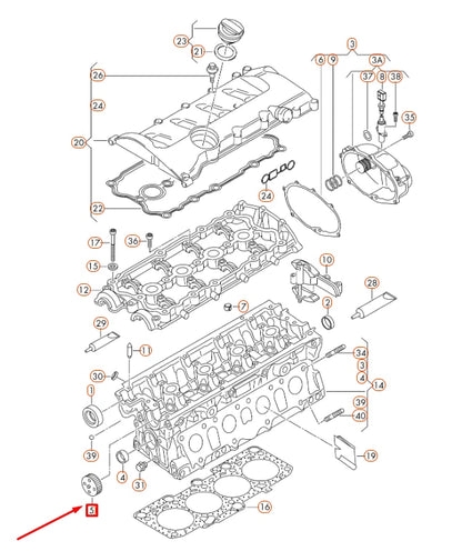 NEW AUDI A1 MK1 CAMSHAFT END CAP 06B103113C ORIGINAL