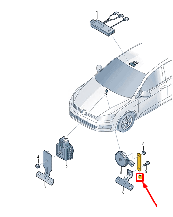 new vw e-golf mk7 anti-theft alarm siren clip 5g0951107 original