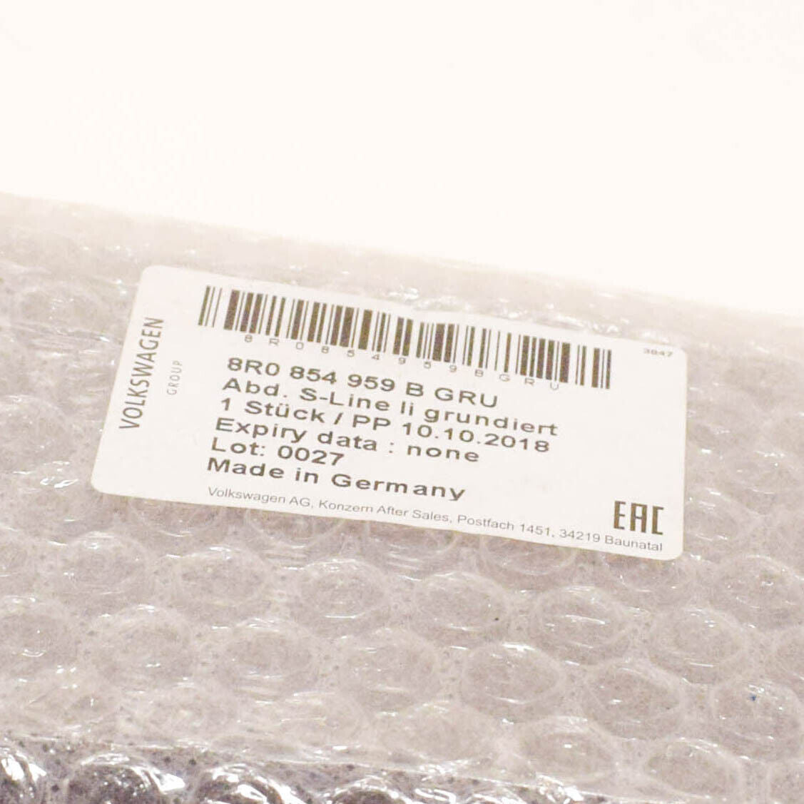 NEW AUDI Q5 8R FRONT LEFT FENDER LINING 8R0854959BGRU ORIGINAL