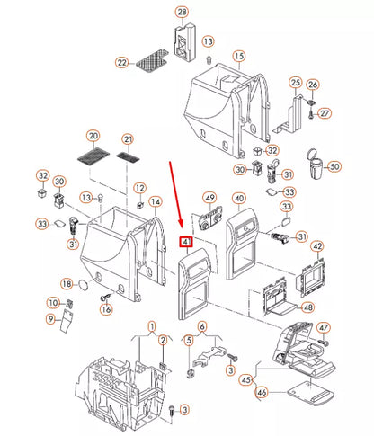 NEW VW SHARAN 7N CENTRE CONSOLE REAR FRAME 7N0863289ANA2 ORIGINAL