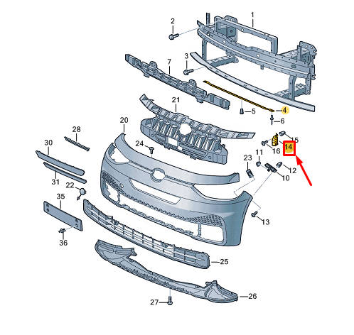new vw id.3 e11 front right upper bumper guide profile 10a807184a original