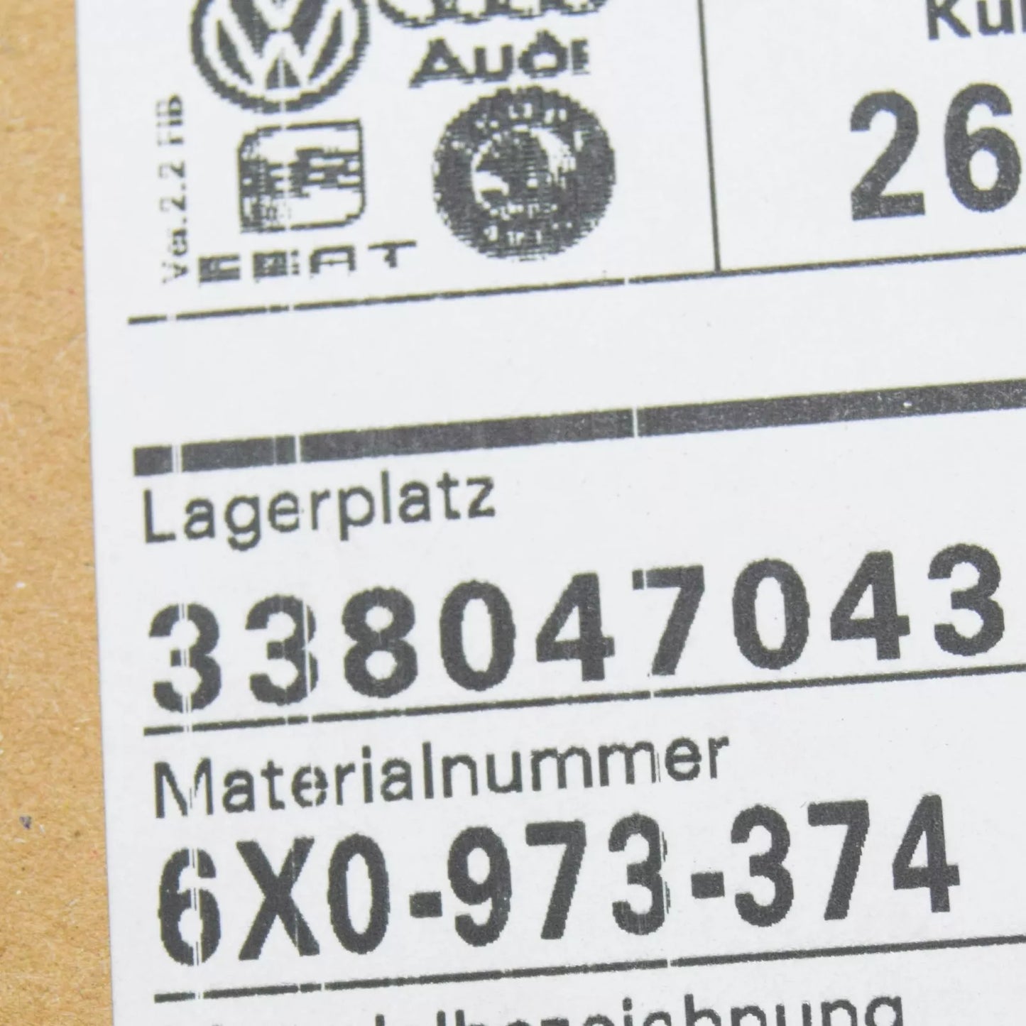 NEW VW LUPO 6X1, 6E1 FUSE HOLDER COVER 6X0973374 ORIGINAL