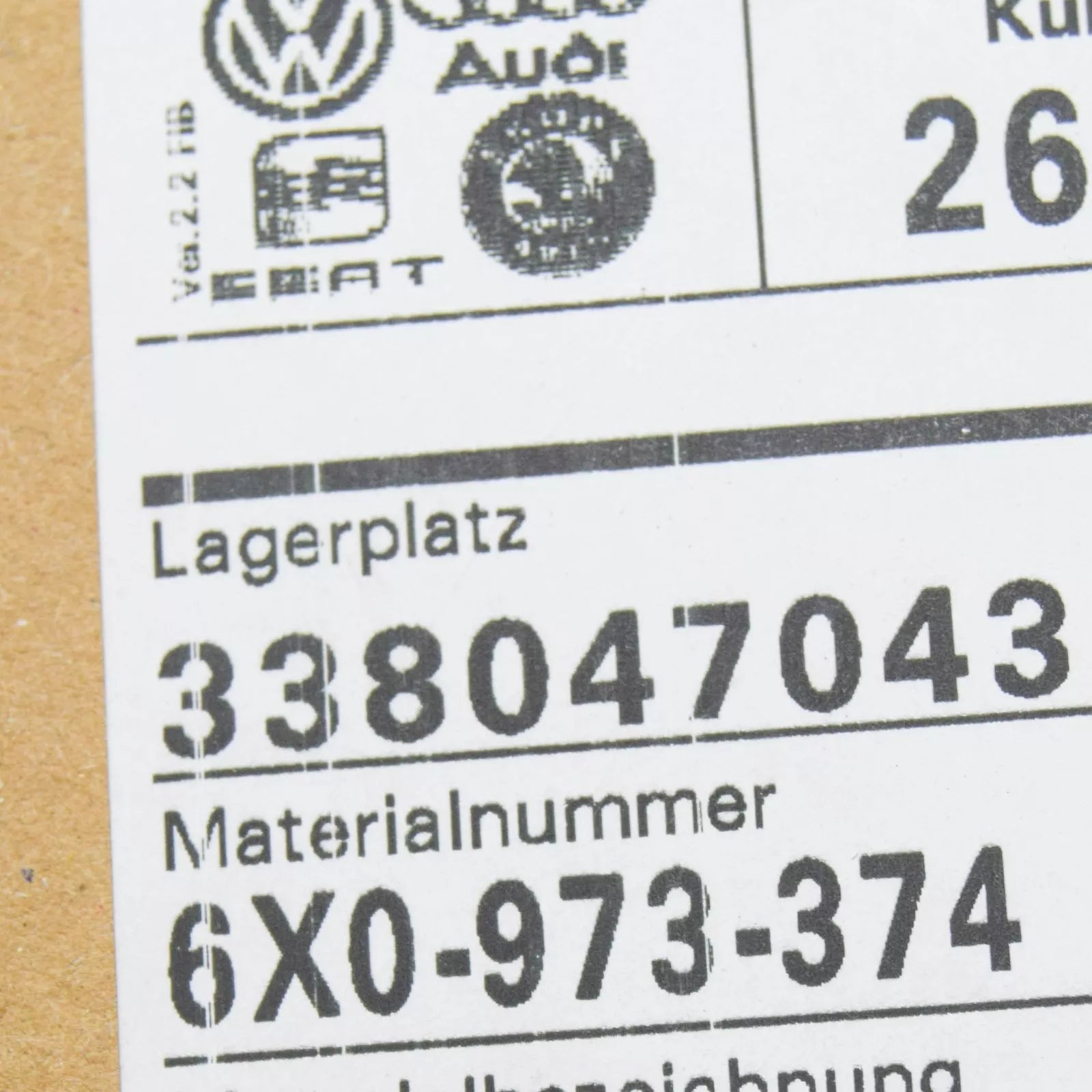 NEW VW LUPO 6X1, 6E1 FUSE HOLDER COVER 6X0973374 ORIGINAL