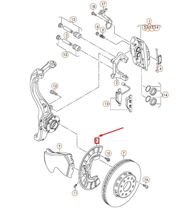 NEW VW PHAETON GP4 FRONT LEFT BRAKE DISC COVER PLATE 3D0615311C
