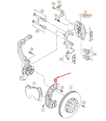 NEW VW PHAETON GP4 FRONT LEFT BRAKE DISC COVER PLATE 3D0615311C