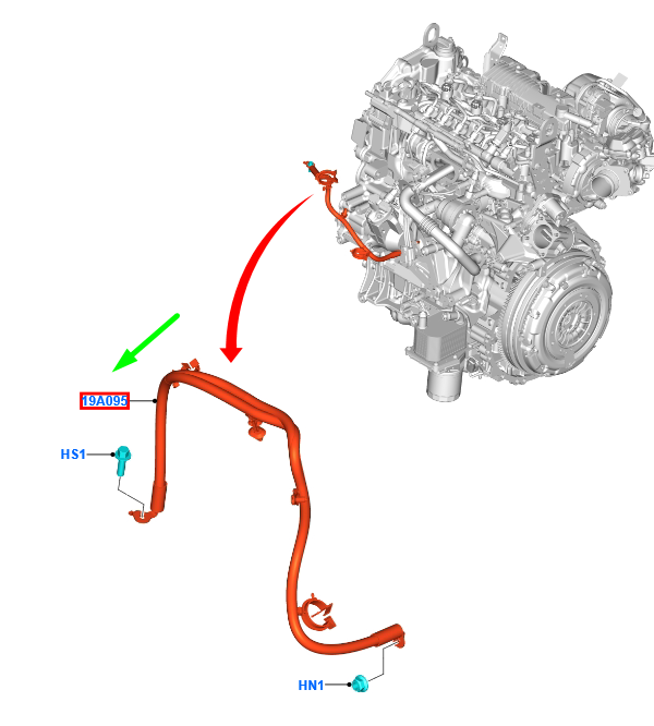 new ford kuga mk3 earth wire 2536274 lx6t-19a095-md original