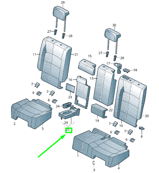 new volkswagen passat b8 3g rear center armrest 510885081ejr6 original