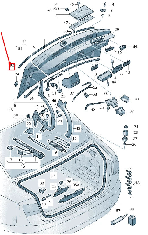 NEW AUDI A6 C7 REAR TRUNK LID SPOILER 4G5827933GRU 4G5827933 GRU ORIGINAL