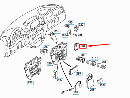 NEW MB SPRINTER W903 INSTRUMENT PANEL PAPER CLIP BRACKET A9016800614 ORIGINAL