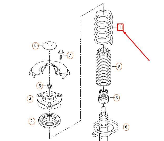 NEW AUDI A3 8P FRONT COIL SPRING 1K0411105BC ORIGINAL
