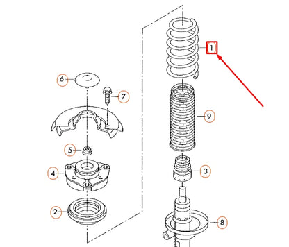 NEW AUDI A3 8P FRONT COIL SPRING 1K0411105BC ORIGINAL