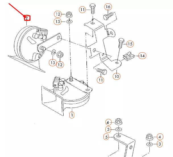 NEW AUDI A3 8L HIGH TONE HORN SIGNAL 3B0951223 ORIGINAL