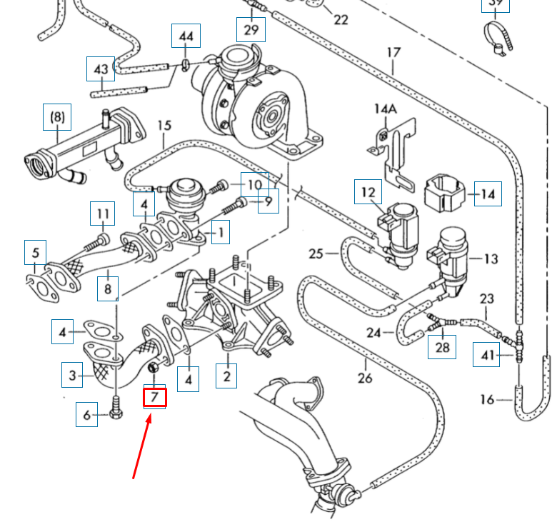 new audi a4 b8 egr connecting pipe hexagon nut n90894601 original