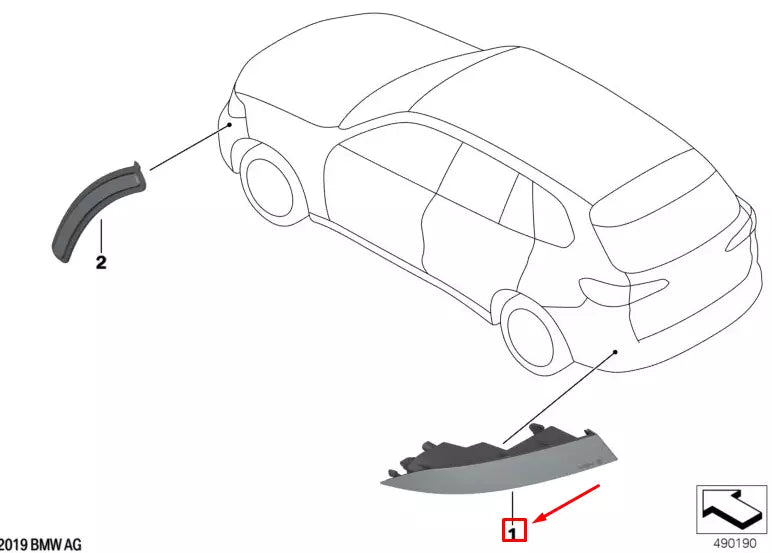NEW BMW X5 G05 REAR RIGHT BUMPER REFLECTOR 63147442270 ORIGINAL
