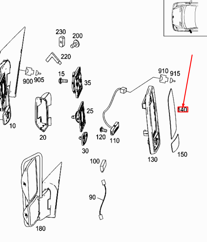 NEW MERCEDES-BENZ SPRINTER 906 FRONT LEFT MIRROR GLASS LHD A0028115233 ORIGINAL