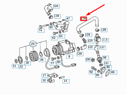 NEW MERCEDES-BENZ E W210 AIR PUMP HOSE A1190944682 ORIGINAL