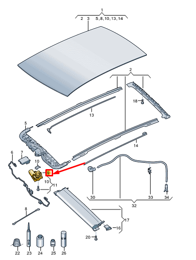 new vw id.3 e11 sliding sunroof motor 10a877795 original