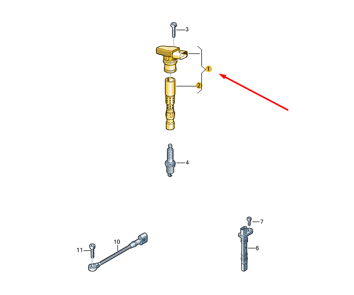 NEW AUDI Q7 4M IGNITION COIL 06E905115G ORIGINAL