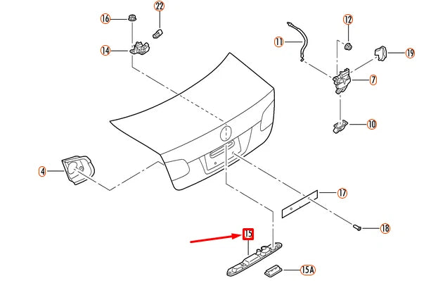 NEW VW PASSAT TOURAN MK1TAILGATE HANDLE LICENSE PLATE LIGHT 1T0827574L ORIGINAL