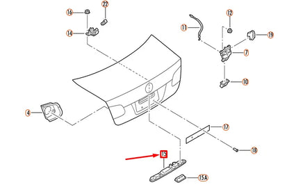 NEW VW PASSAT TOURAN MK1TAILGATE HANDLE LICENSE PLATE LIGHT 1T0827574L ORIGINAL