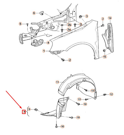 NEW VW JETTA A5 FRONT RIGHT LOWER WHEEL HOUSING LINER 1K0805912E