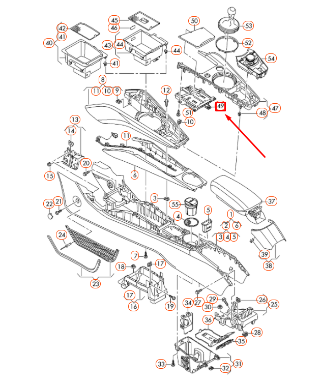 NEW AUDI TT FV CENTRE CONSOLE STOWAGE COMPARTMENT COVERLHD 8S18632764PK ORIGINAL