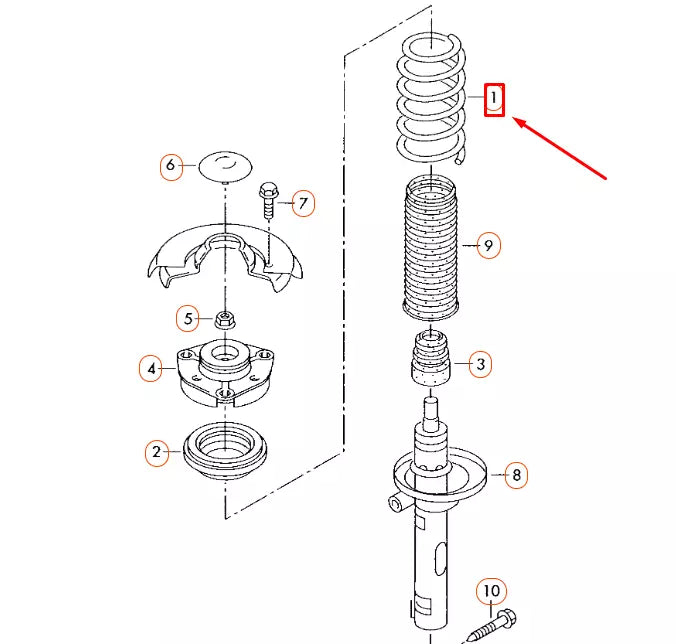 NEW AUDI A3 8P FRONT COIL SPRING 1K0411105DB ORIGINAL
