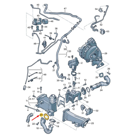 NEW VW TOUAREG 7P MK2 EGR CONNECTING PIPE SEAL 059131358B ORIGINAL