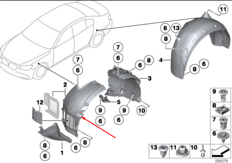 new bmw 7 f01 front left mud splash guard front part 51717185163 7185163
