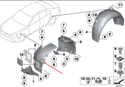 new bmw 7 f01 front left mud splash guard front part 51717185163 7185163