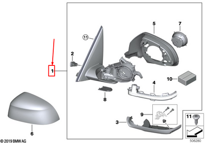 new bmw x3 g01 front left side wing mirror 51168491649 original